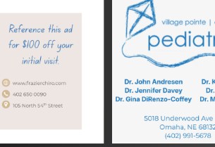Village Pointe Pediatrics advertisement sample in the Lincoln Local Spotlight mailer